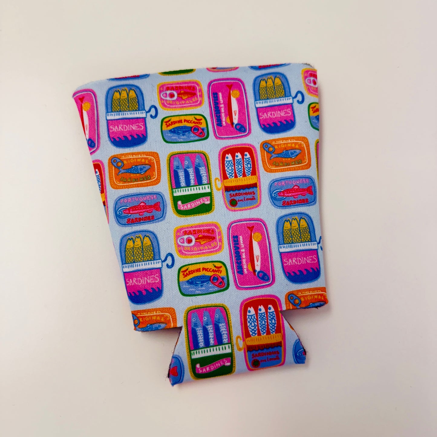 Iced Coffee Sleeve, Colorful Sardines Pattern