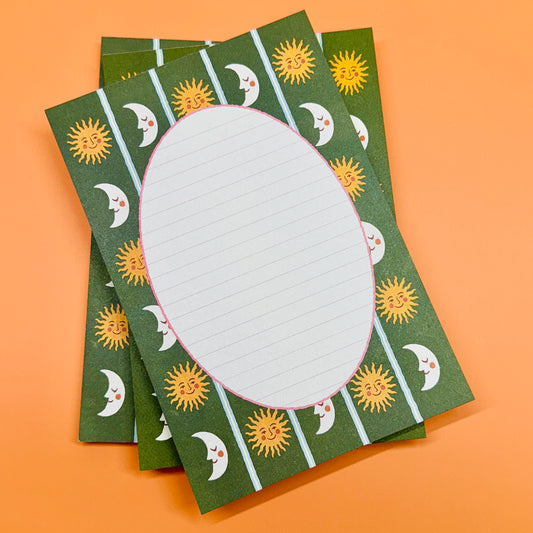 4x6 Notepad, Sun & Moon Pattern