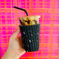 Iced Coffee Sleeve, Black Moon and Stars Pattern