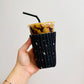 Iced Coffee Sleeve, Black Moon and Stars Pattern