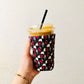 Iced Coffee Sleeve, Ghostface Checkered Hearts