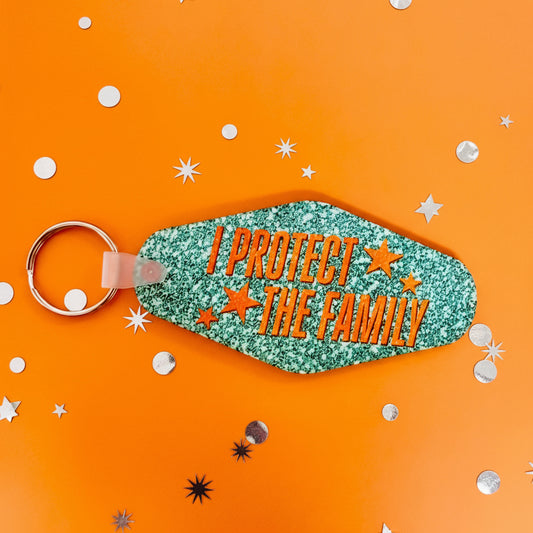 Motel Style Keychain, I Protect The Family