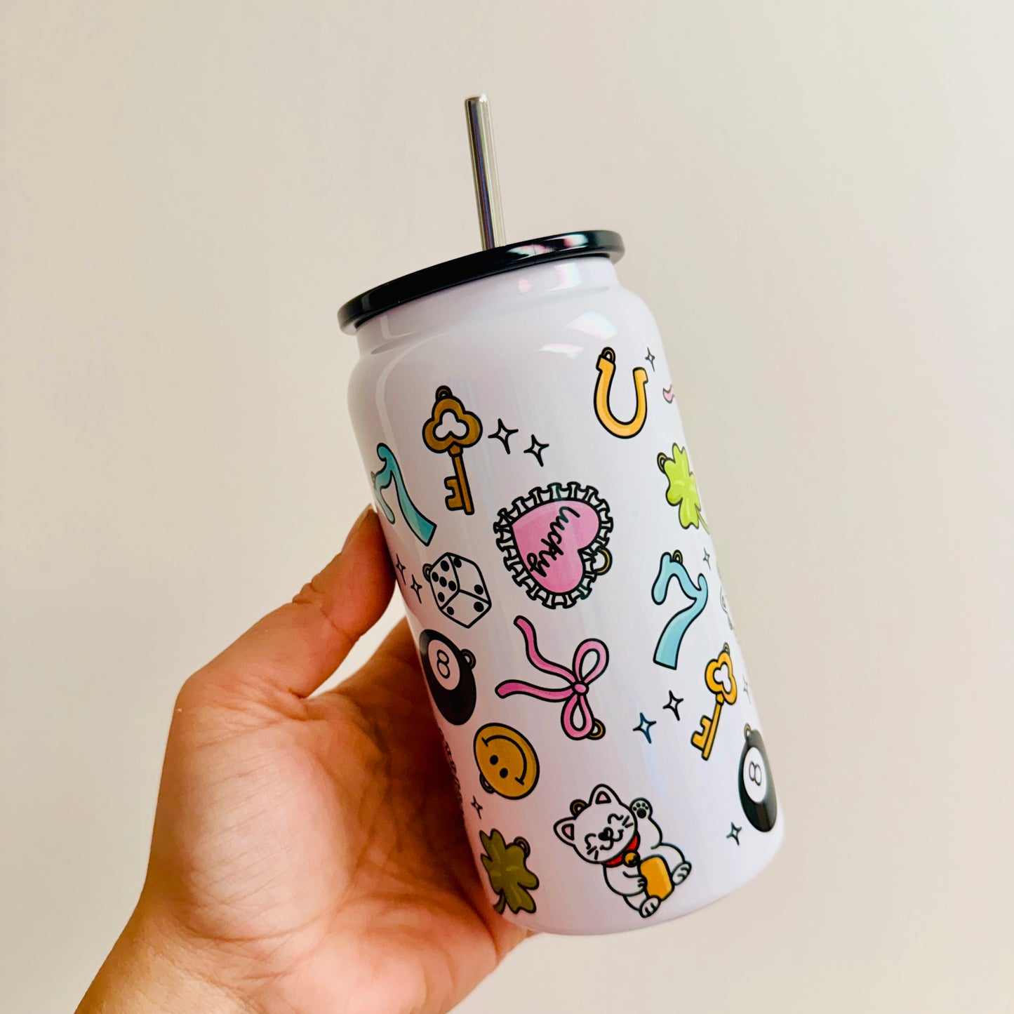 16 oz Stainless Steel Cup, Lucky Charms
