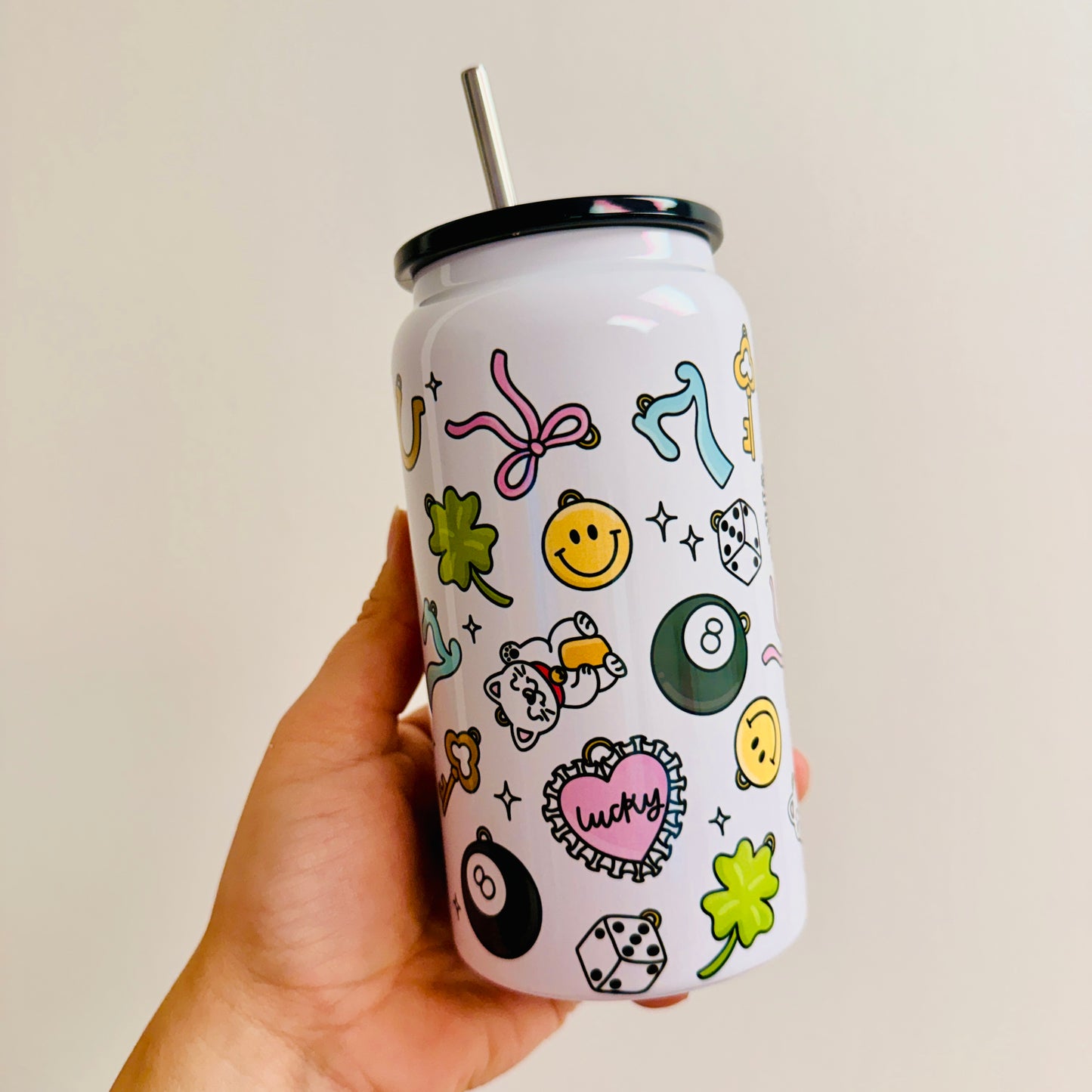 16 oz Stainless Steel Cup, Lucky Charms