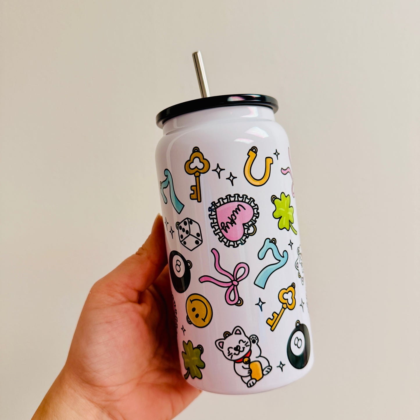 16 oz Stainless Steel Cup, Lucky Charms