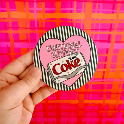 Ceramic Drink Coaster, Emotional Support Diet Coke