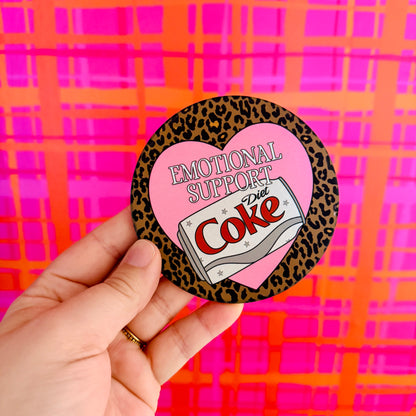 Ceramic Drink Coaster, Emotional Support Diet Coke