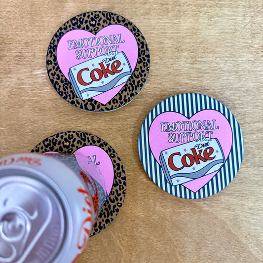 Ceramic Drink Coaster, Emotional Support Diet Coke
