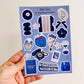 Junk Journal Stickers, Deep Blues
