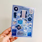 Junk Journal Stickers, Deep Blues