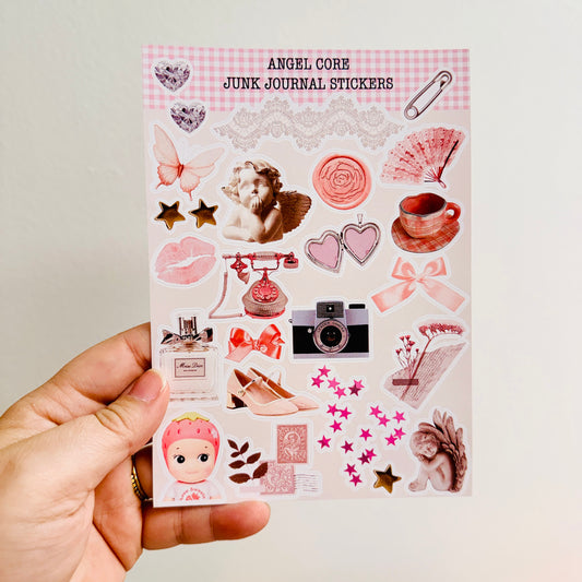 Junk Journal Stickers, Angel Core