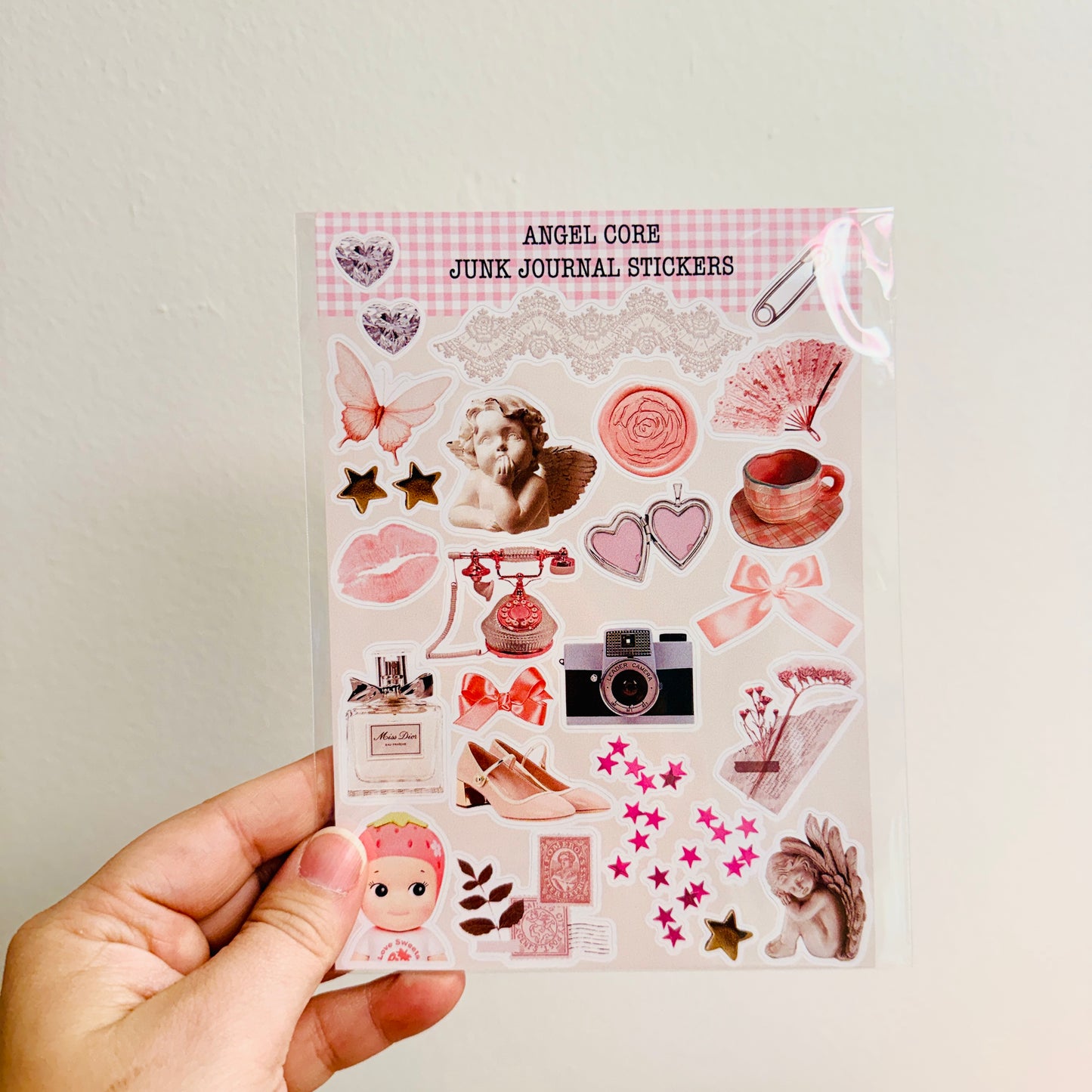 Junk Journal Stickers, Angel Core