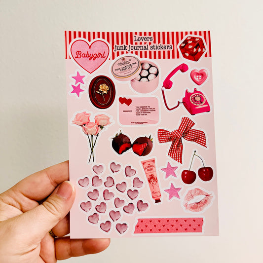 Junk Journal Stickers, Lovers