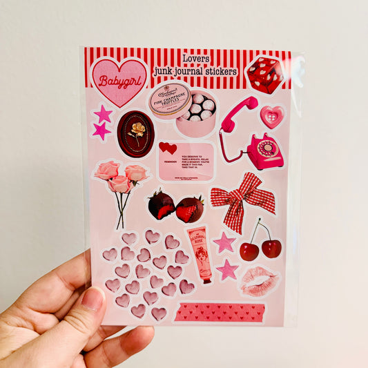 Junk Journal Stickers, Lovers
