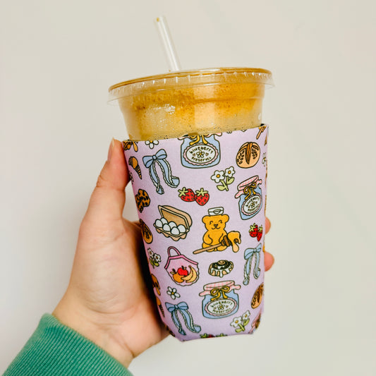 Iced Coffee Sleeve, Farmer's Market Pattern