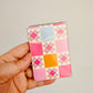 Magnetic Phone Wallet, Bright Pink Quilt Pattern