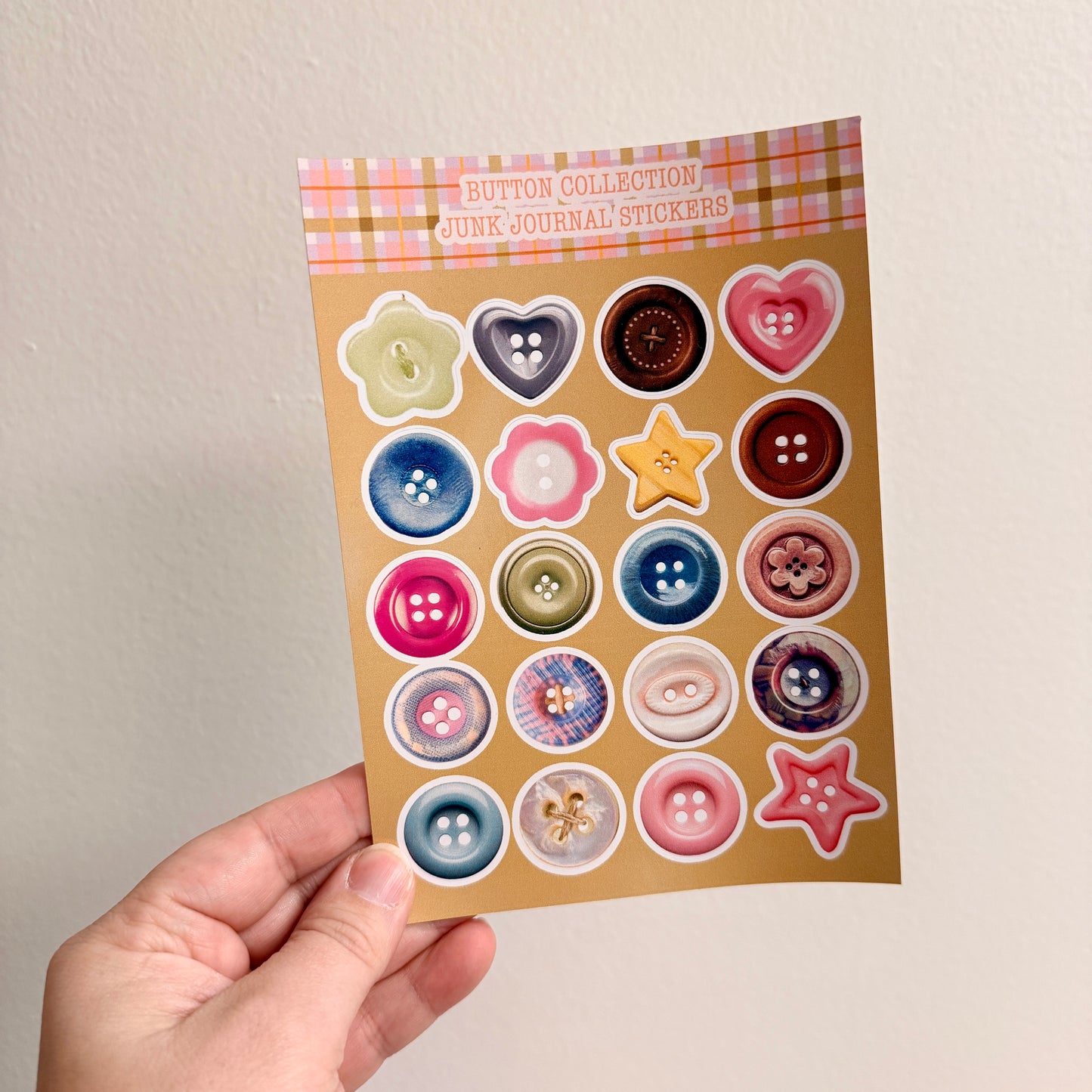 Junk Journal Stickers, Button Collection