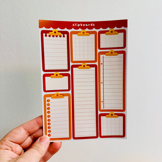 Junk Journal Stickers, Neutral Clipboards