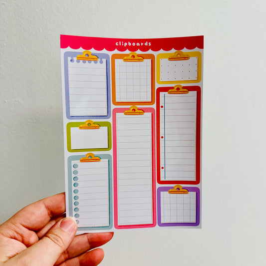 Junk Journal Stickers, Colorful Clipboards