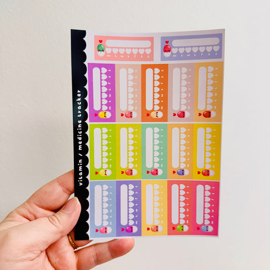 Junk Journal Stickers, Vitamin/Medication Trackers