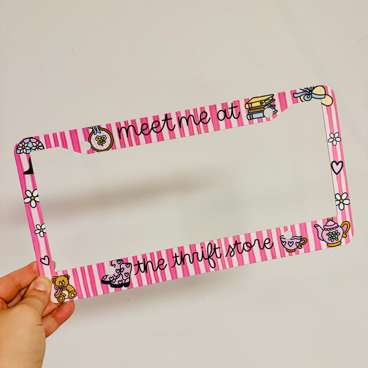 License Plate Frame, Meet Me At The Thrift Store
