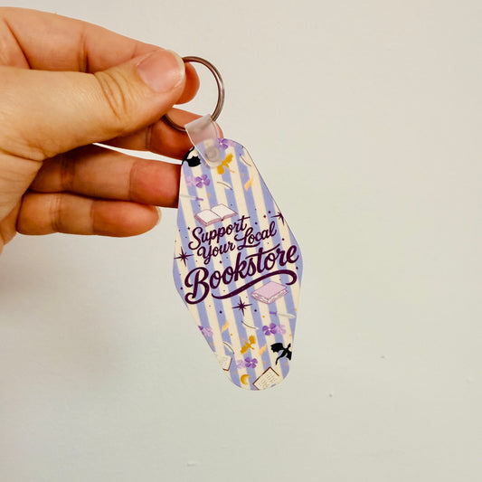 Motel Style Keychain, Support Your Local Bookstore
