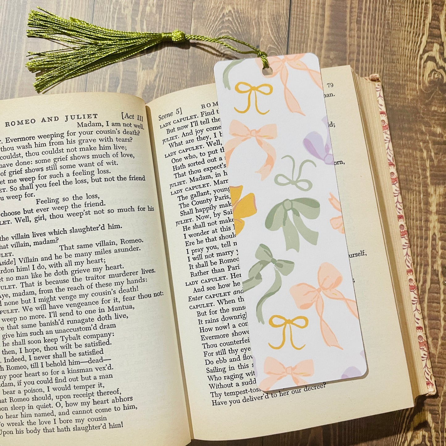 Bookmark With Tassel Pastel Bows