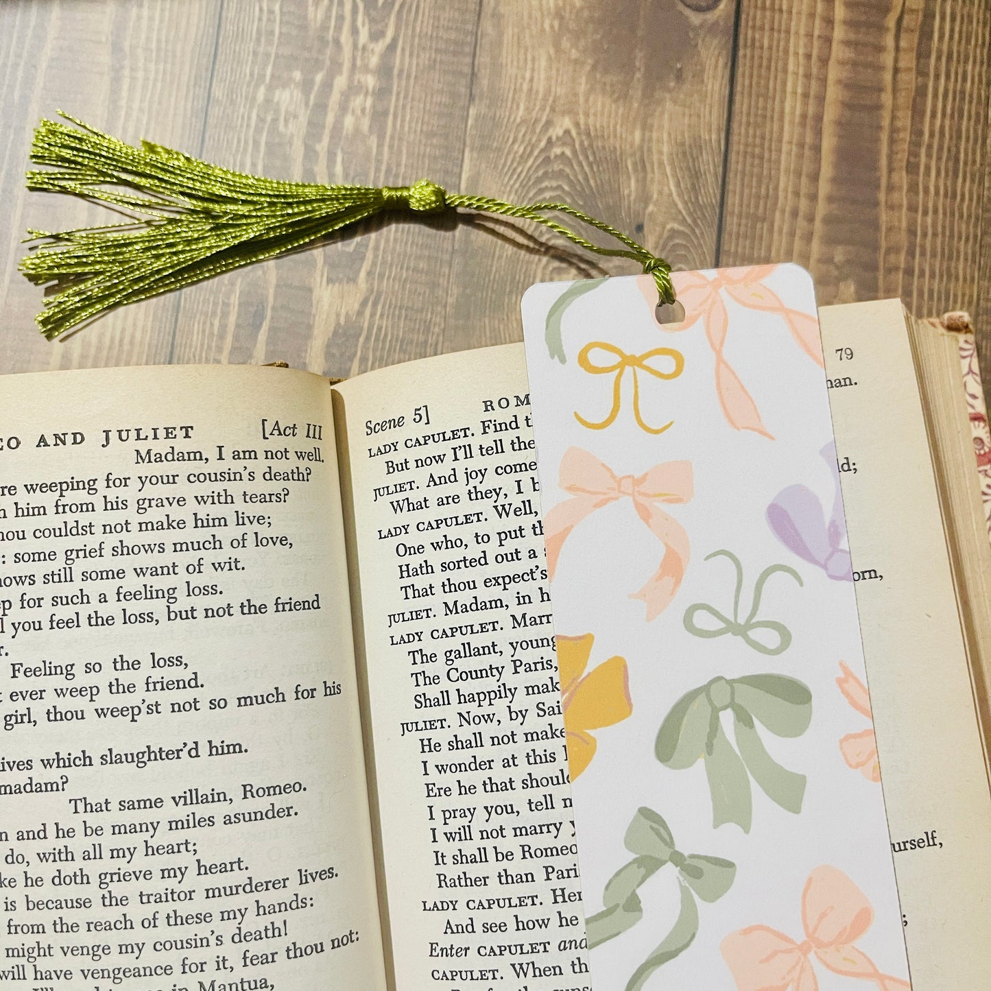 Bookmark With Tassel Pastel Bows