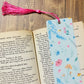 Bookmark With Tassel Blue Watercolor Floral