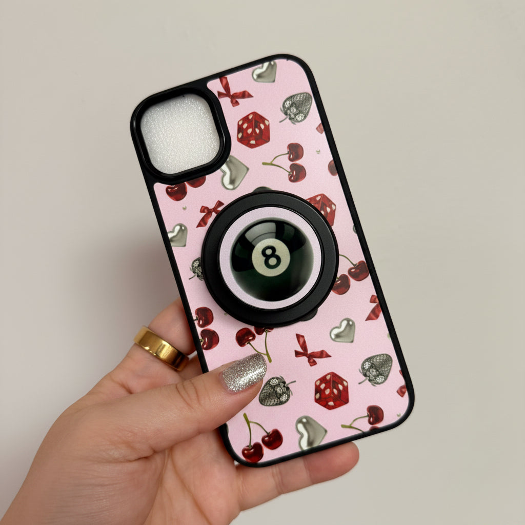 Magnetic Phone Grip, 8 Ball & Dice
