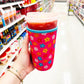 Iced Coffee Sleeve, Bright Pink Floral