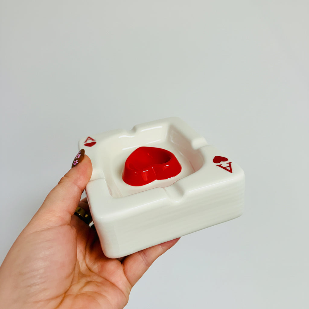 Ceramic Ashtray Ace of Hearts Or Ace of Spades