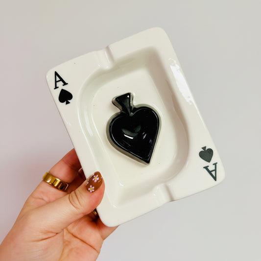 Ceramic Ashtray Ace of Hearts Or Ace of Spades