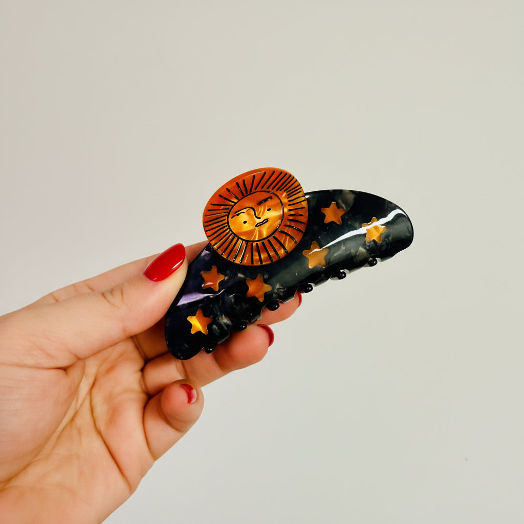 Acrylic Claw Clip, Sun Or Moon
