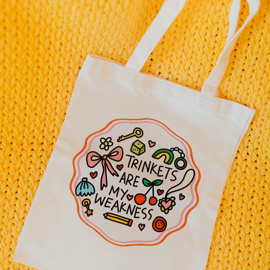Canvas Tote Bag, Trinkets Are My Weakness