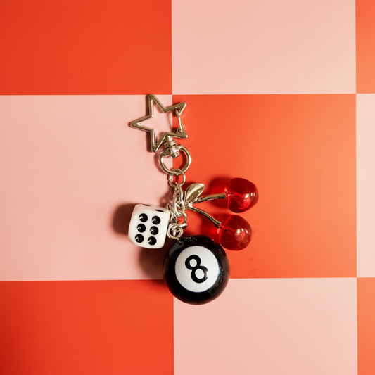 Keychain, 8 Ball & Cherries