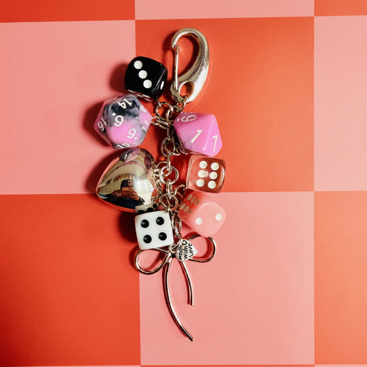 Keychain, Cluster of Pink Dice