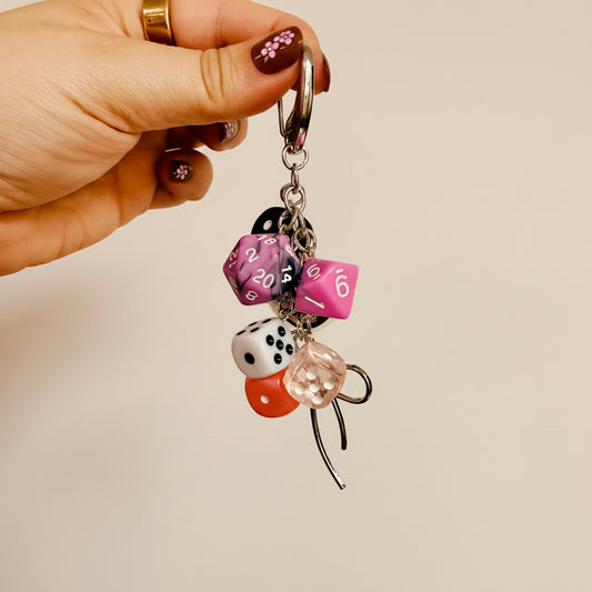 Keychain, Cluster of Pink Dice