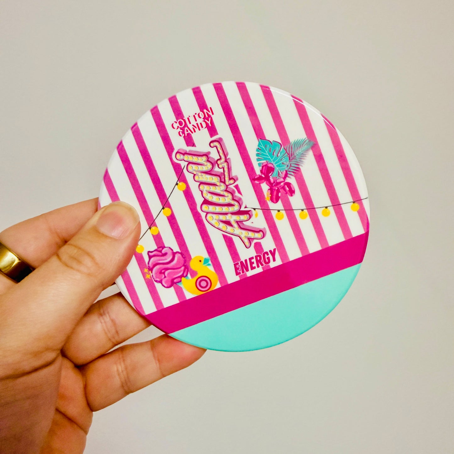Ceramic Drink Coaster, Cotton Candy Energy Drink