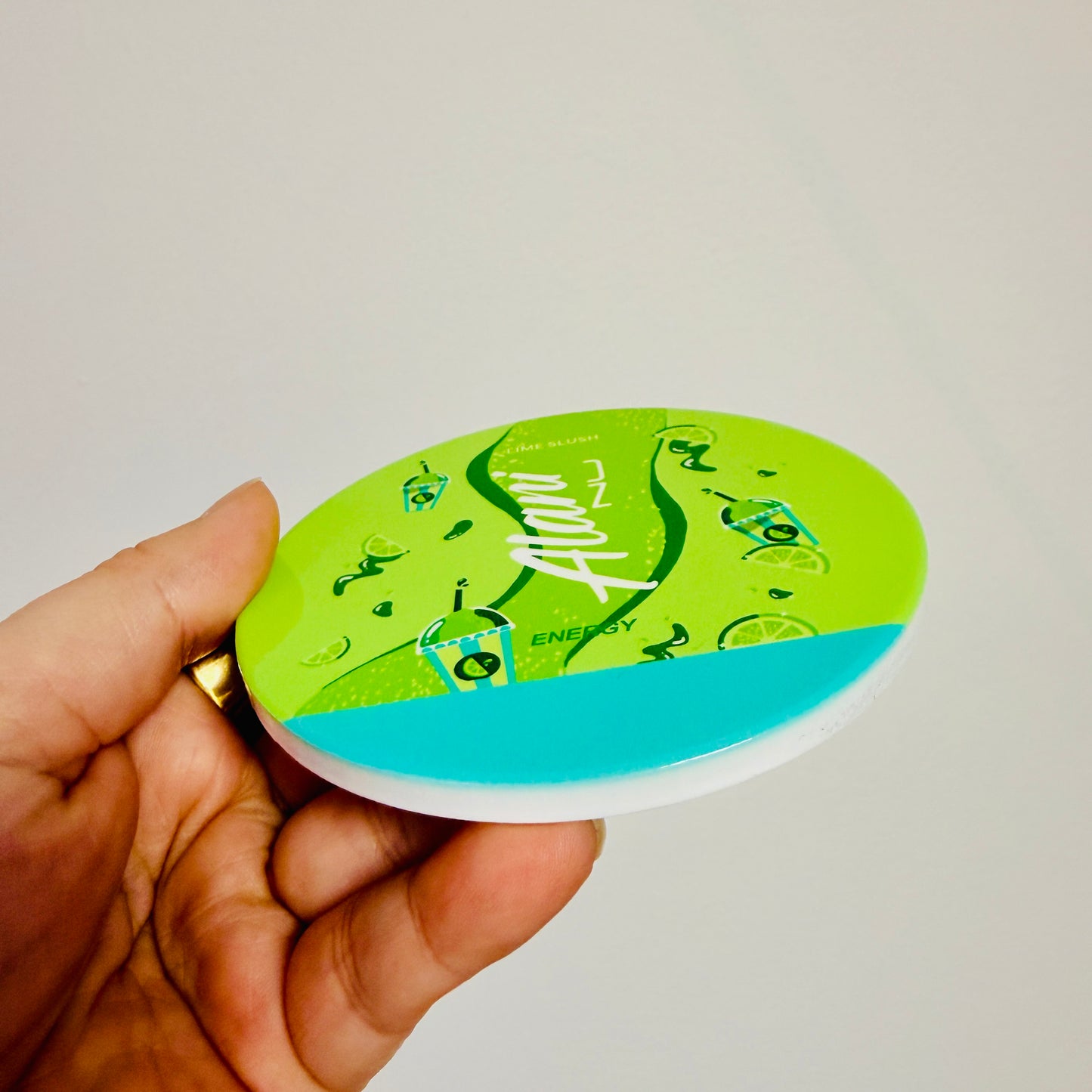 Ceramic Drink Coaster, Lime Energy Drink