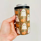 12 oz Can Cooler, Cheetah Print Ghosts & Pumpkins