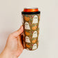 Slim Can Cooler, Cheetah Print Ghosts & Pumpkins