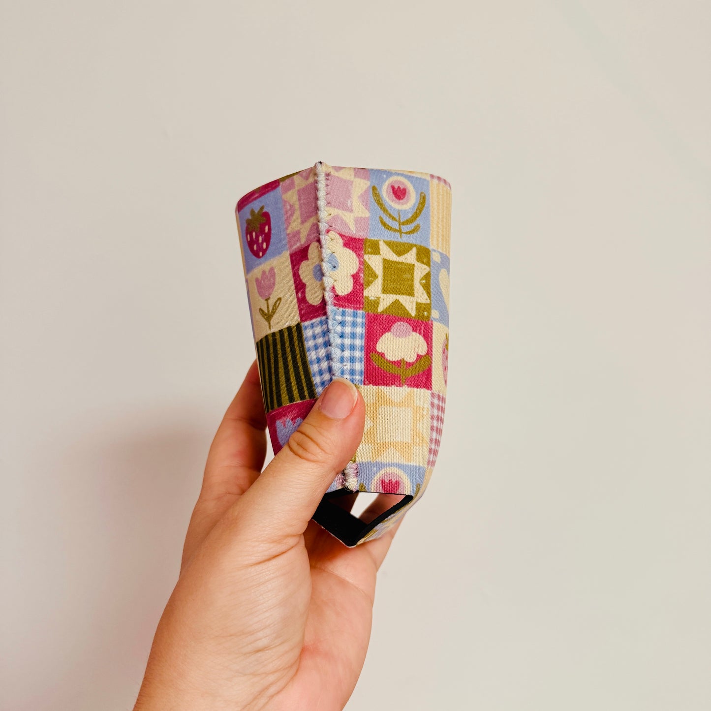 Iced Coffee Sleeve, Hand Drawn Strawberry Patch Pattern