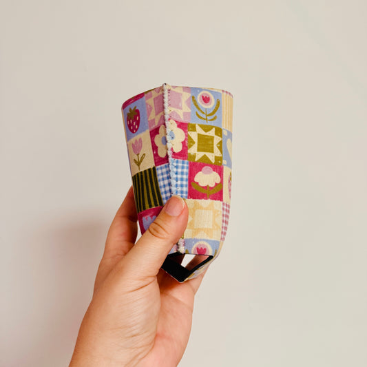 Iced Coffee Sleeve, Hand Drawn Strawberry Patch Pattern
