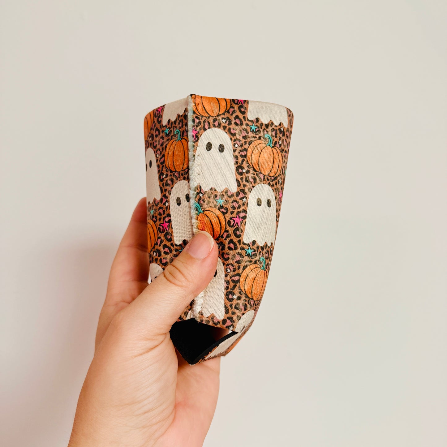 Iced Coffee Sleeve, Cheetah Ghosts Pattern