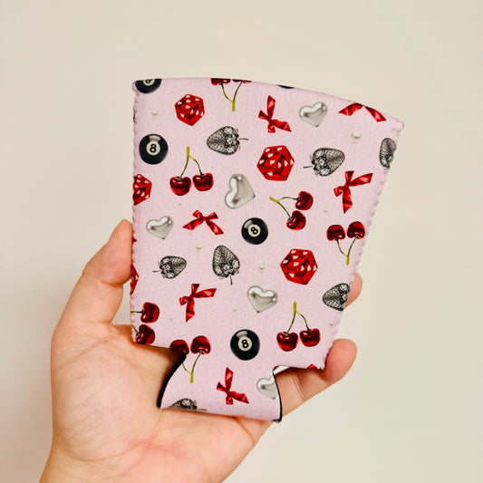 Iced Coffee Sleeve, 8 Ball & Dice Pattern