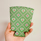 Iced Coffee Sleeve, Green Faux Cross Stitch Pattern