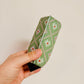 Iced Coffee Sleeve, Green Faux Cross Stitch Pattern