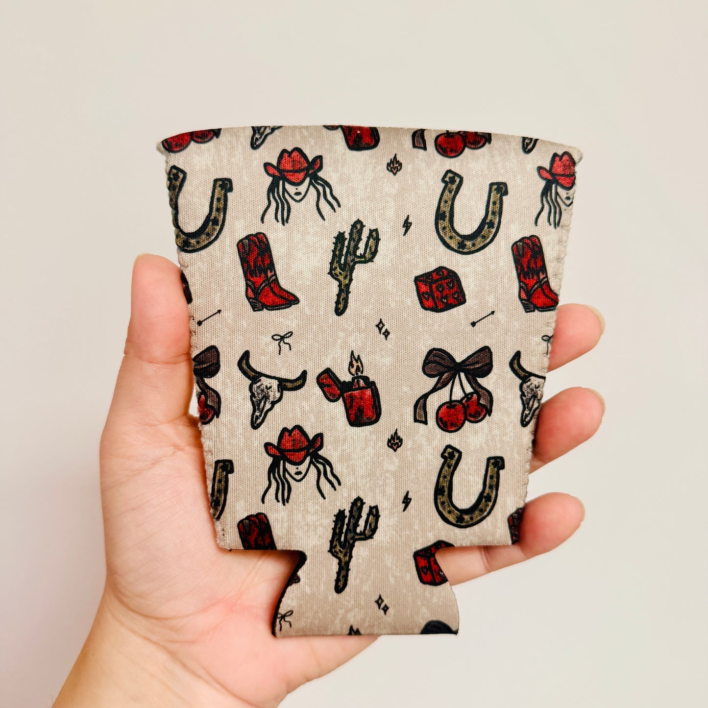 Iced Coffee Sleeve, Concrete Western Pattern