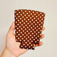 Iced Coffee Sleeve, Blue & Brown Polka Dot Pattern